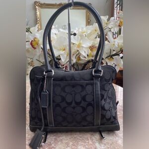 Coach Black Signature Jacquard Tote Bag
